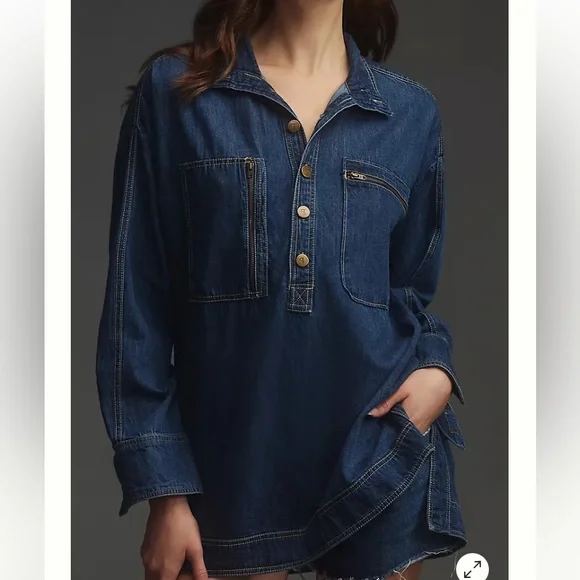 PILCRO HALF BUTTON TUNIC SHIRT SZ 3X - Picture 1 of 10